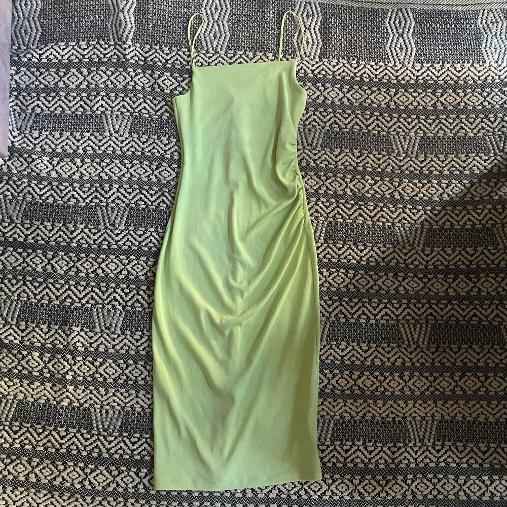 NWT ZARA Women’s Midi Dress – Lime Green – Size Medium